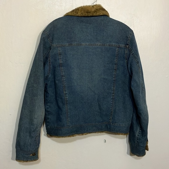 1990’s t denim trucker coat Faux fur insulated  Marvin Richard’s M - Picture 7 of 9